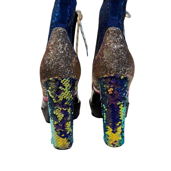 Cape Robbin Mermaid Sequin Lace Up Nell Boots Size 10 - Picture 6 of 14